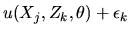 $u(X_j,Z_k,\theta)+\epsilon_k$