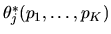 $\theta^*_j(p_1,\ldots,p_K)$
