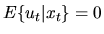 $E\{u_t\vert x_t\}=0$