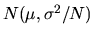 $N(\mu,\sigma^2/N)$