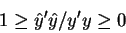 \begin{displaymath}1\geq \hat{y}^{\prime }\hat{y}/y^{\prime }y\geq 0
\end{displaymath}