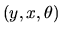 $(y,x,\theta)$